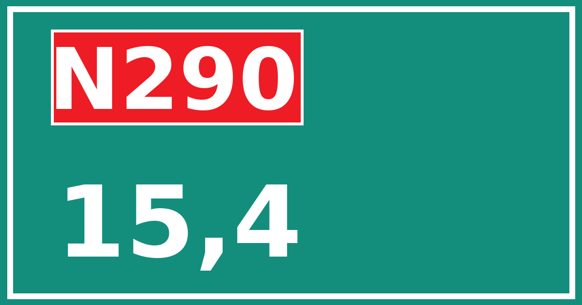 Hectometerbord N290 15,4