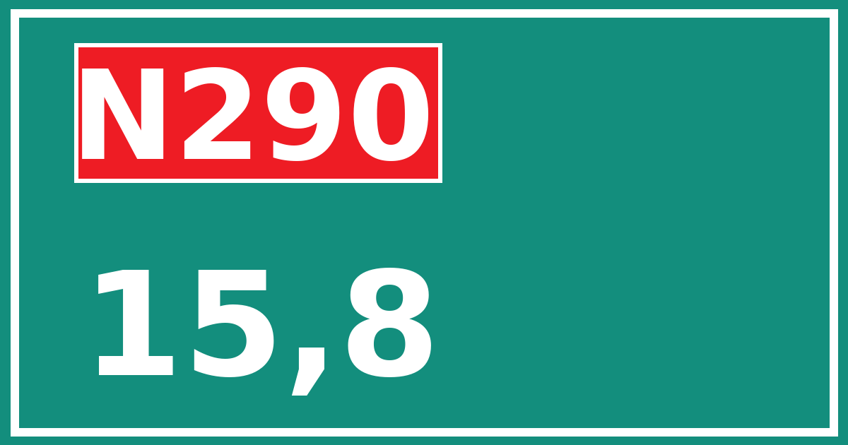 Hectometerbord N290 15,8