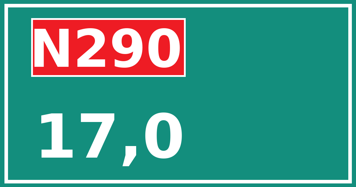 Hectometerbord N290 17,0