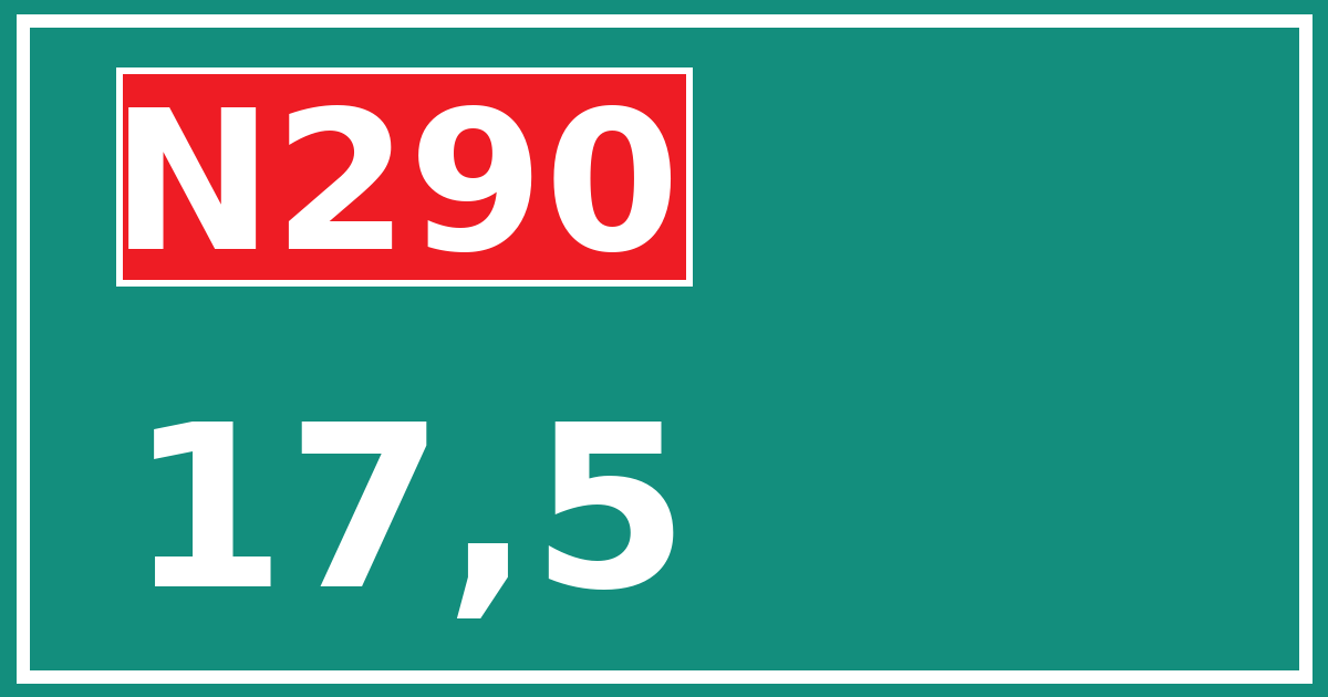 Hectometerbord N290 17,5