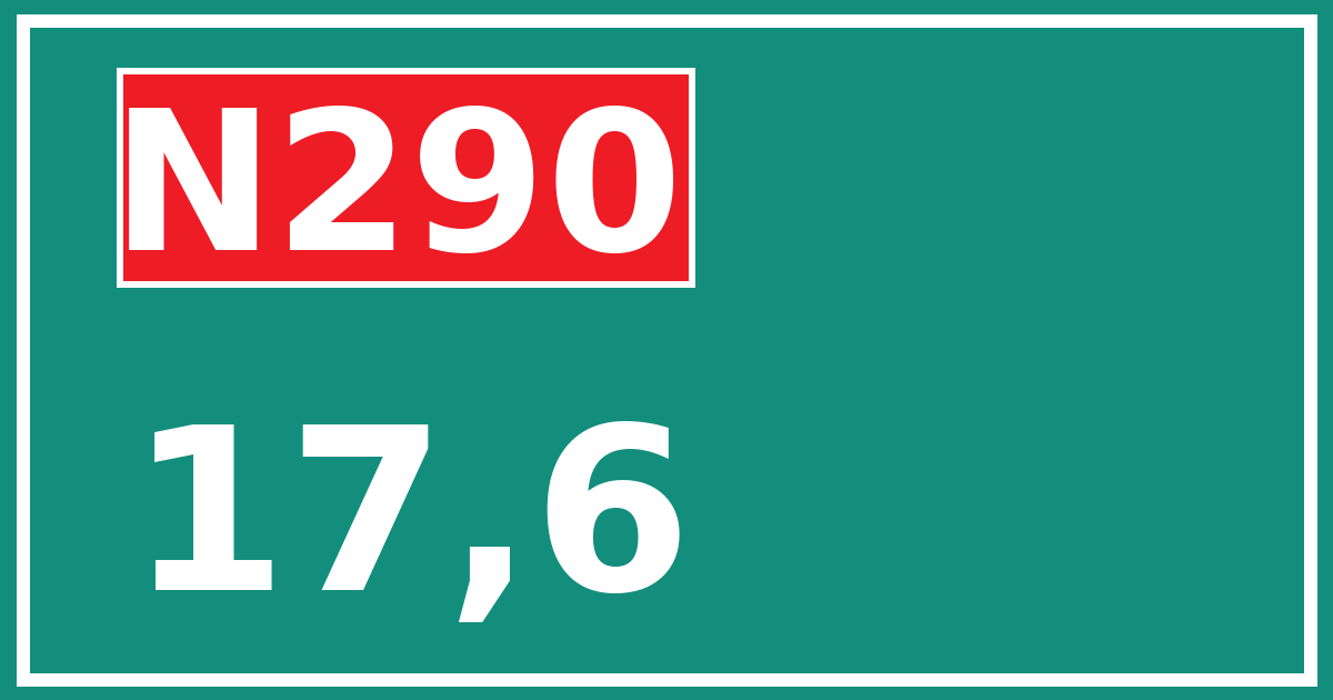 Hectometerbord N290 17,6