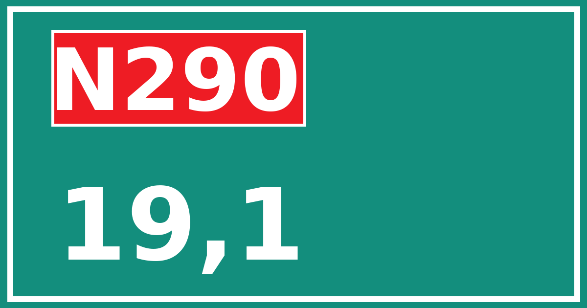 Hectometerbord N290 19,1