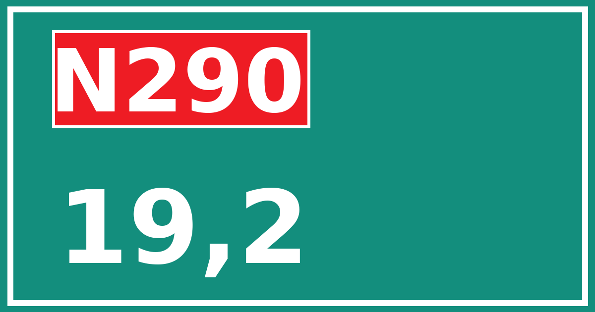 Hectometerbord N290 19,2