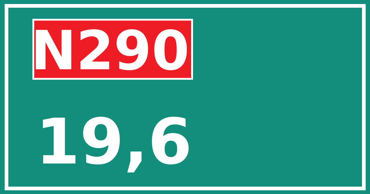 Hectometerbord N290 19,6