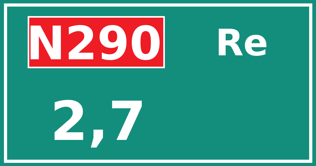Hectometerbord N290 2,7 zijde Re