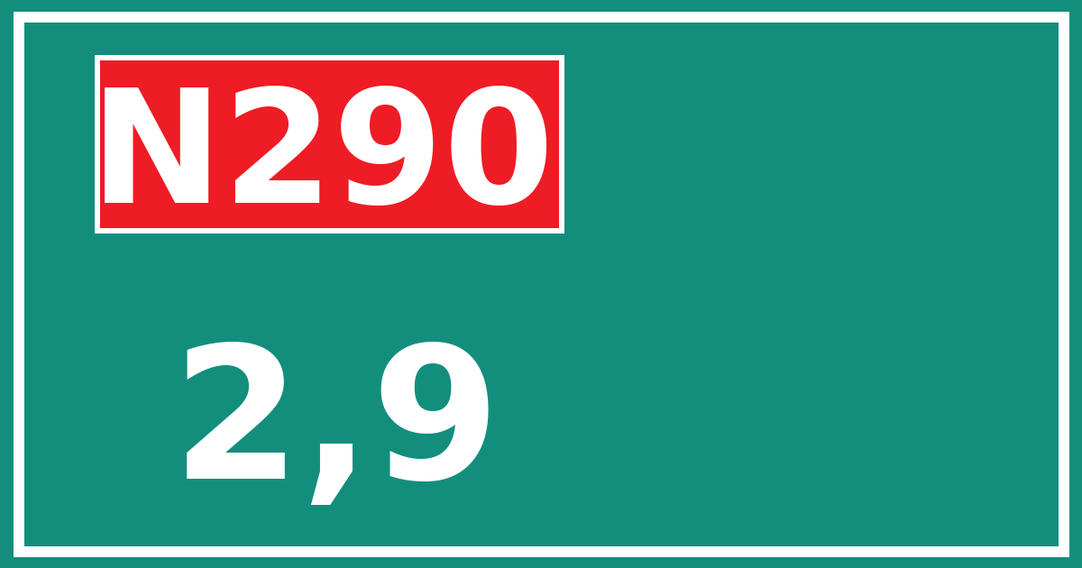 Hectometerbord N290 2,9