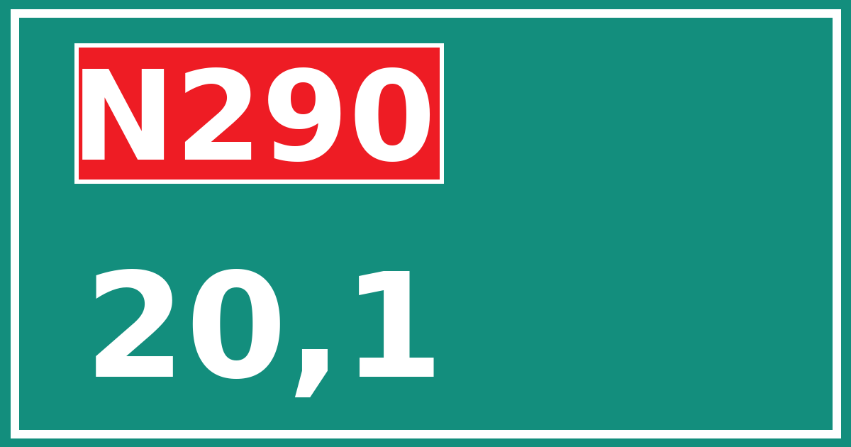Hectometerbord N290 20,1