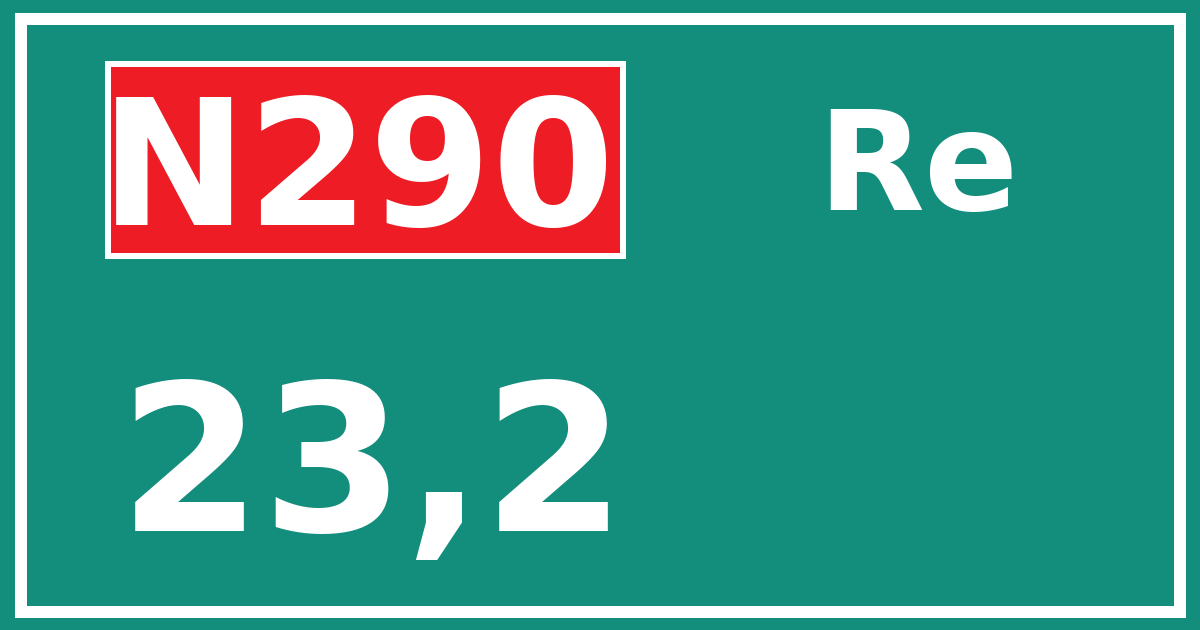 Hectometerbord N290 23,2 zijde Re