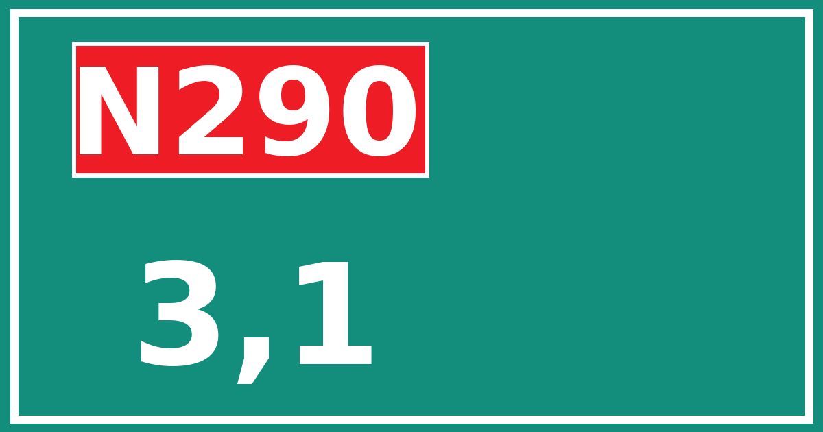 Hectometerbord N290 3,1