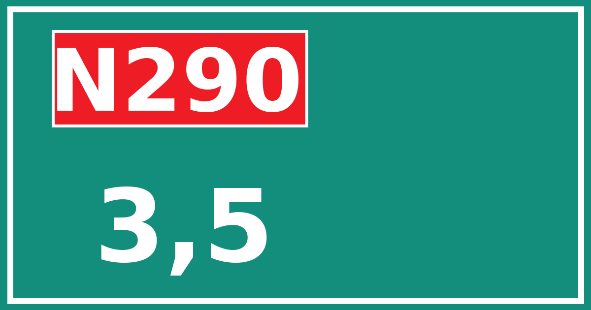 Hectometerbord N290 3,5