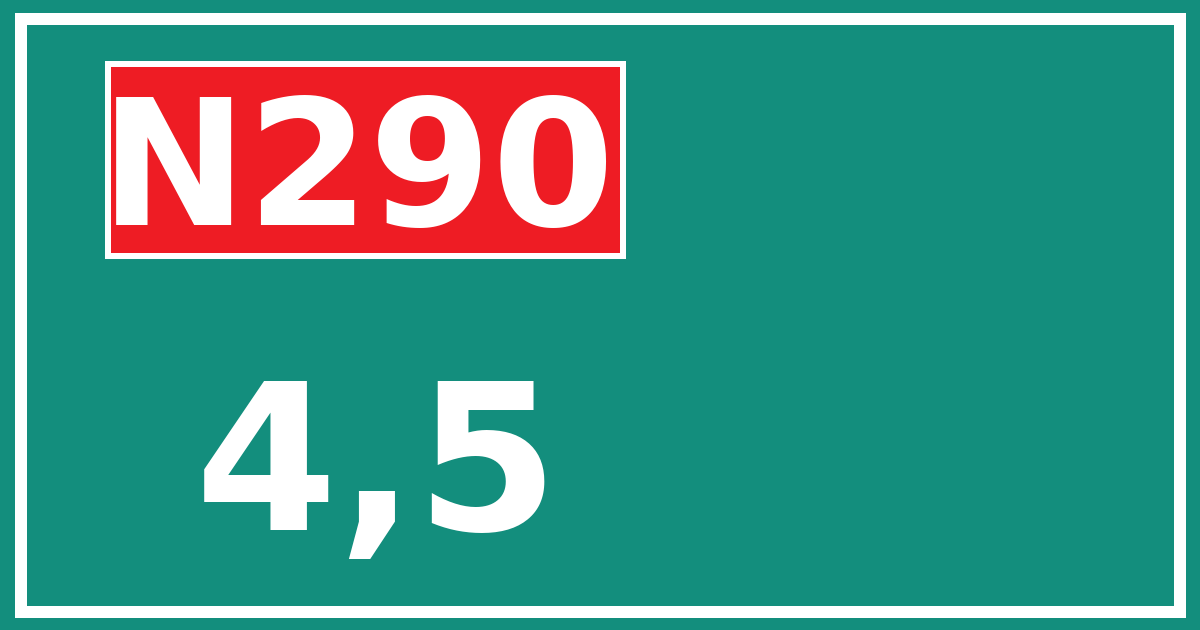 Hectometerbord N290 4,5
