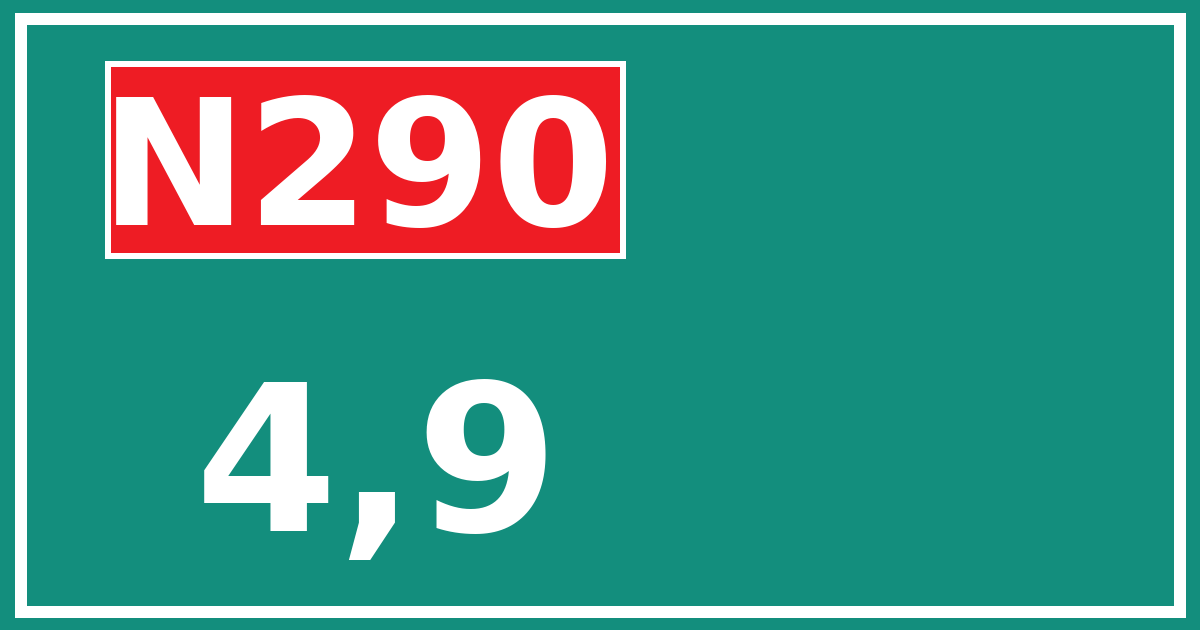Hectometerbord N290 4,9