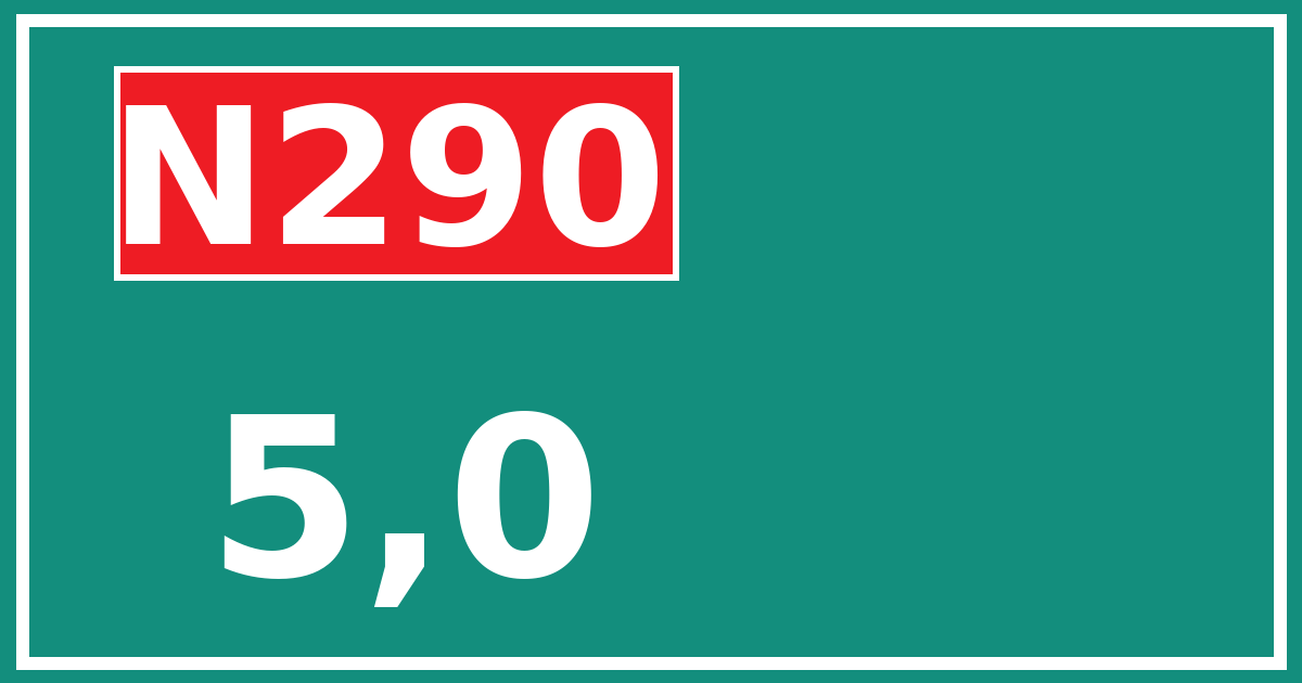Hectometerbord N290 5,0