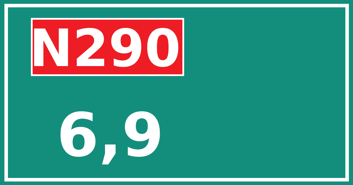 Hectometerbord N290 6,9