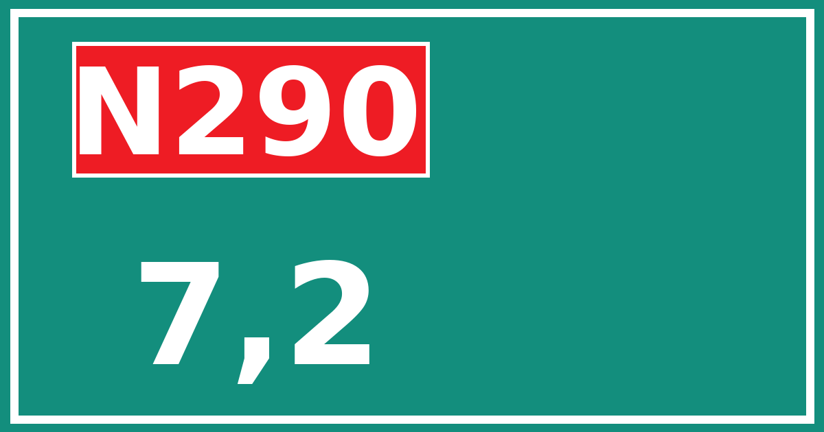 Hectometerbord N290 7,2