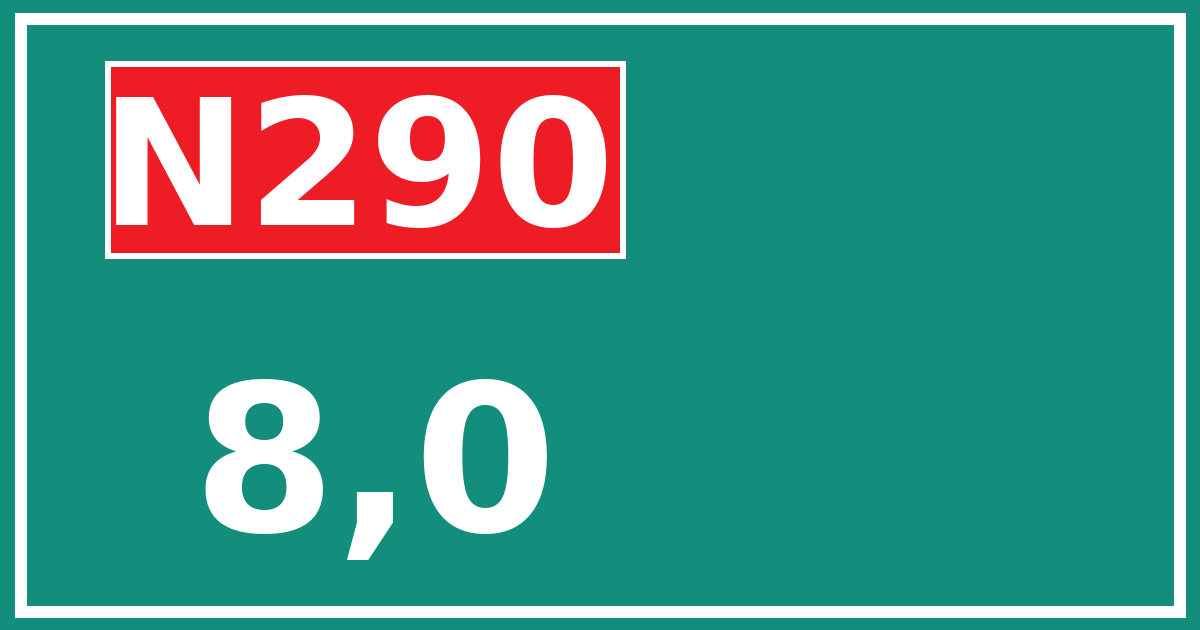 Hectometerbord N290 8,0