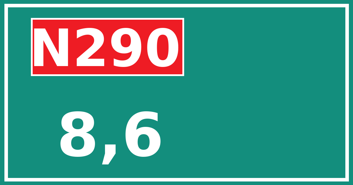 Hectometerbord N290 8,6