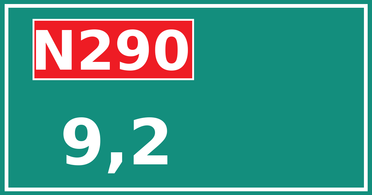 Hectometerbord N290 9,2