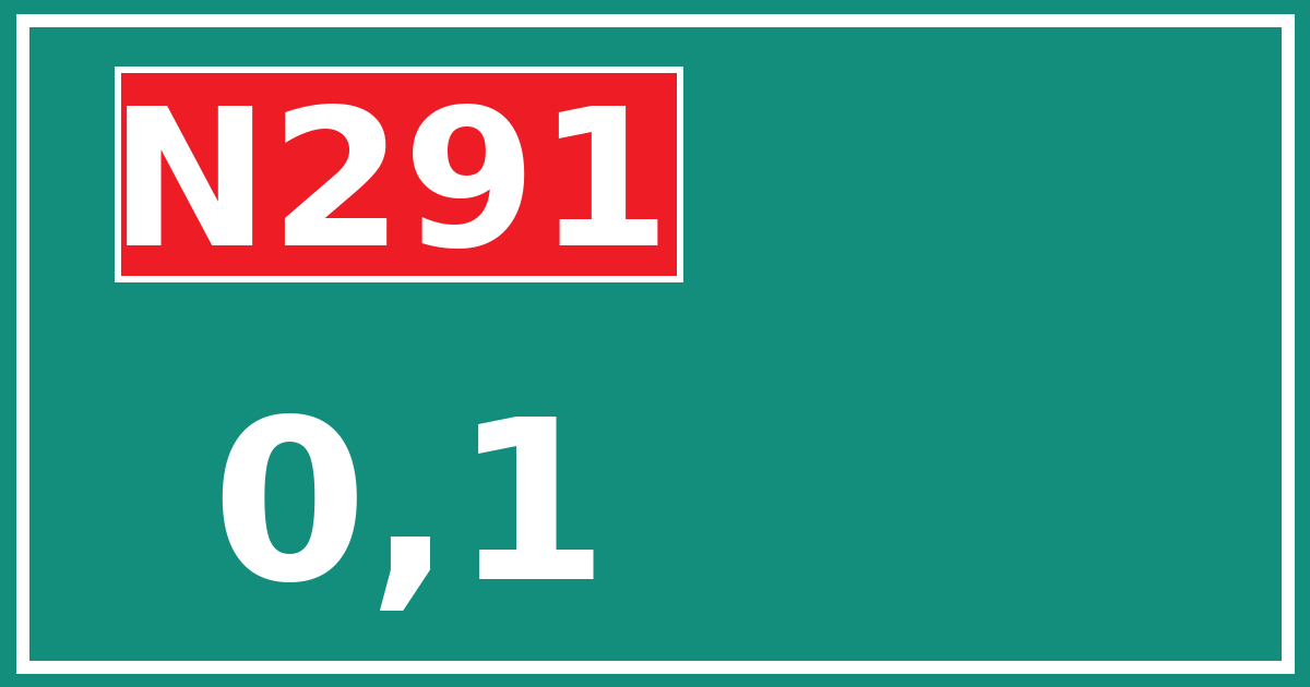 Hectometerbord N291 0,1