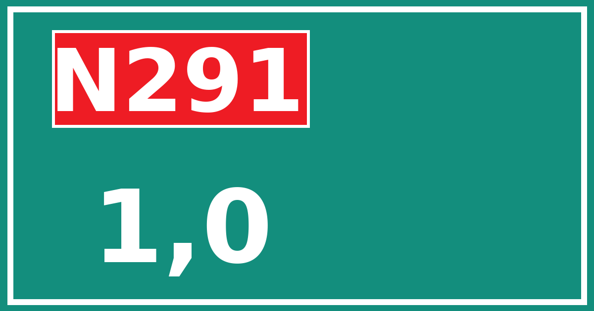 Hectometerbord N291 1,0
