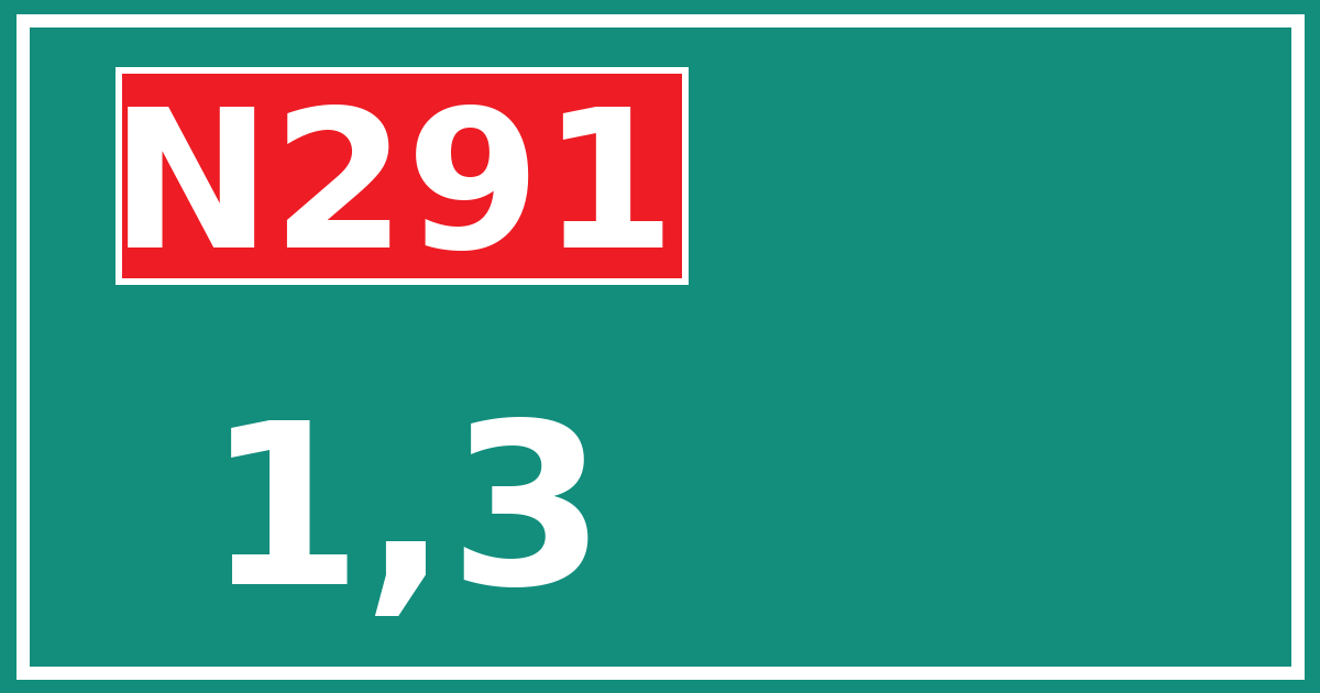 Hectometerbord N291 1,3