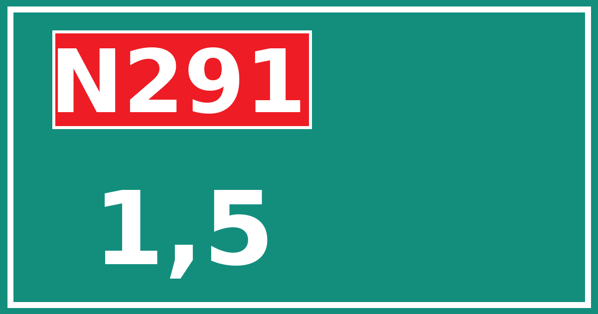 Hectometerbord N291 1,5