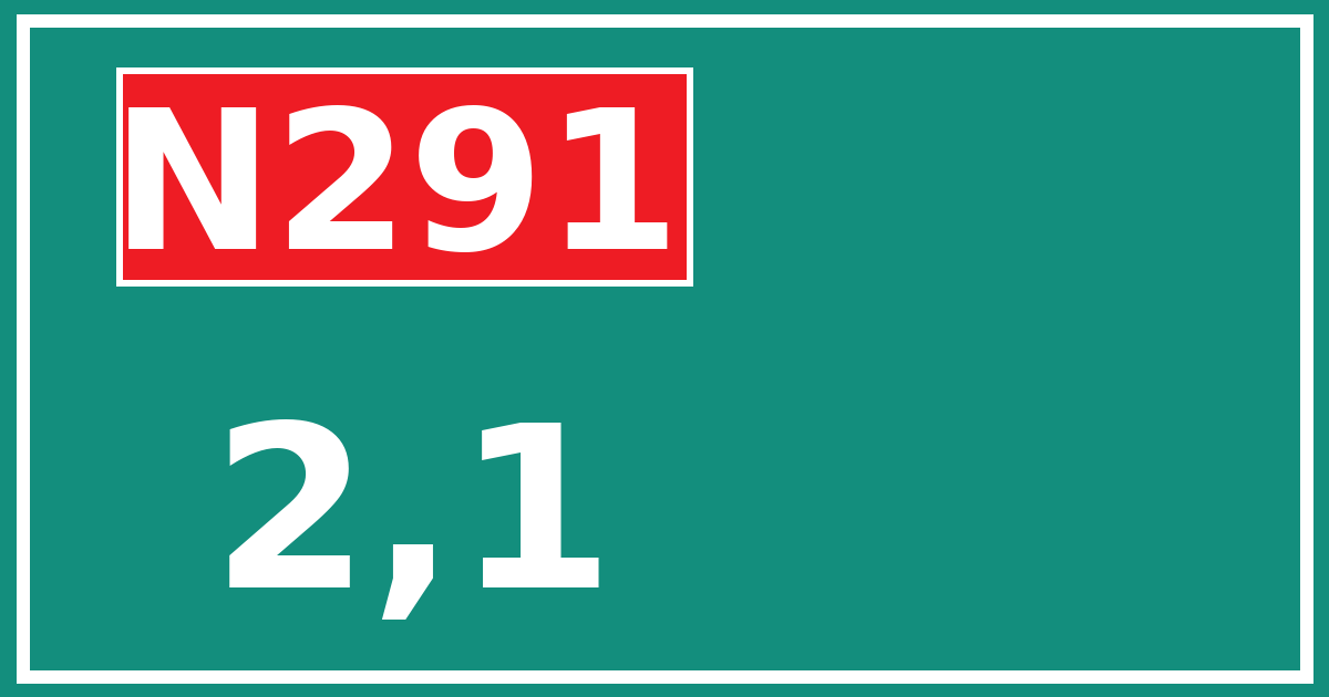 Hectometerbord N291 2,1