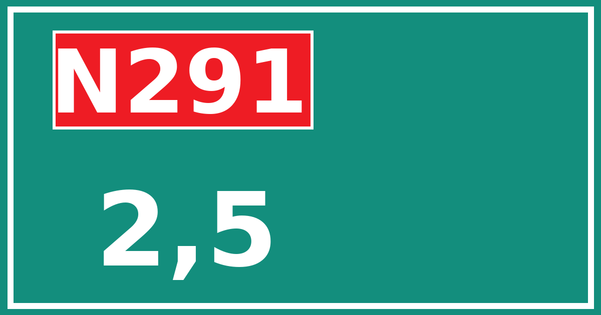 Hectometerbord N291 2,5