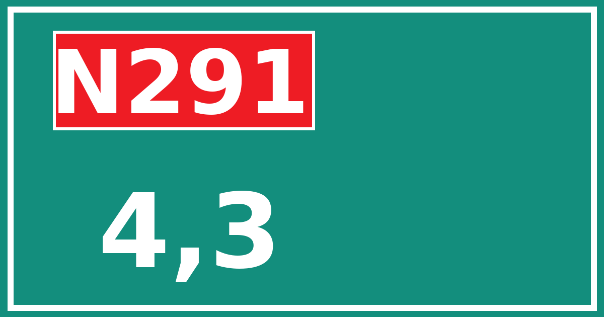 Hectometerbord N291 4,3