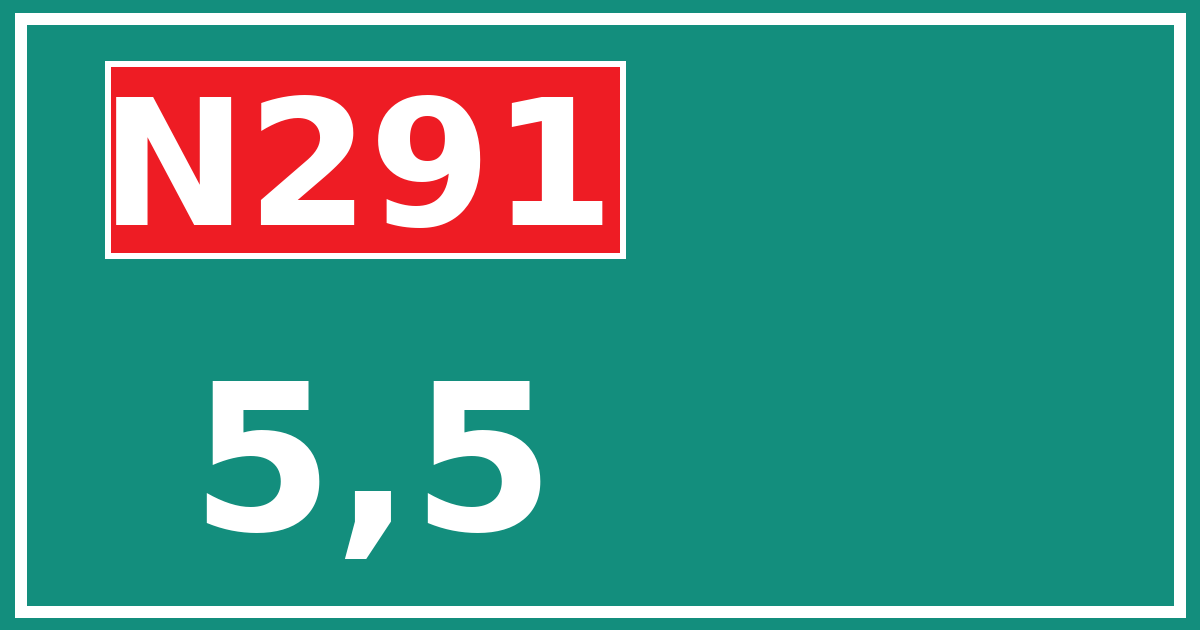 Hectometerbord N291 5,5