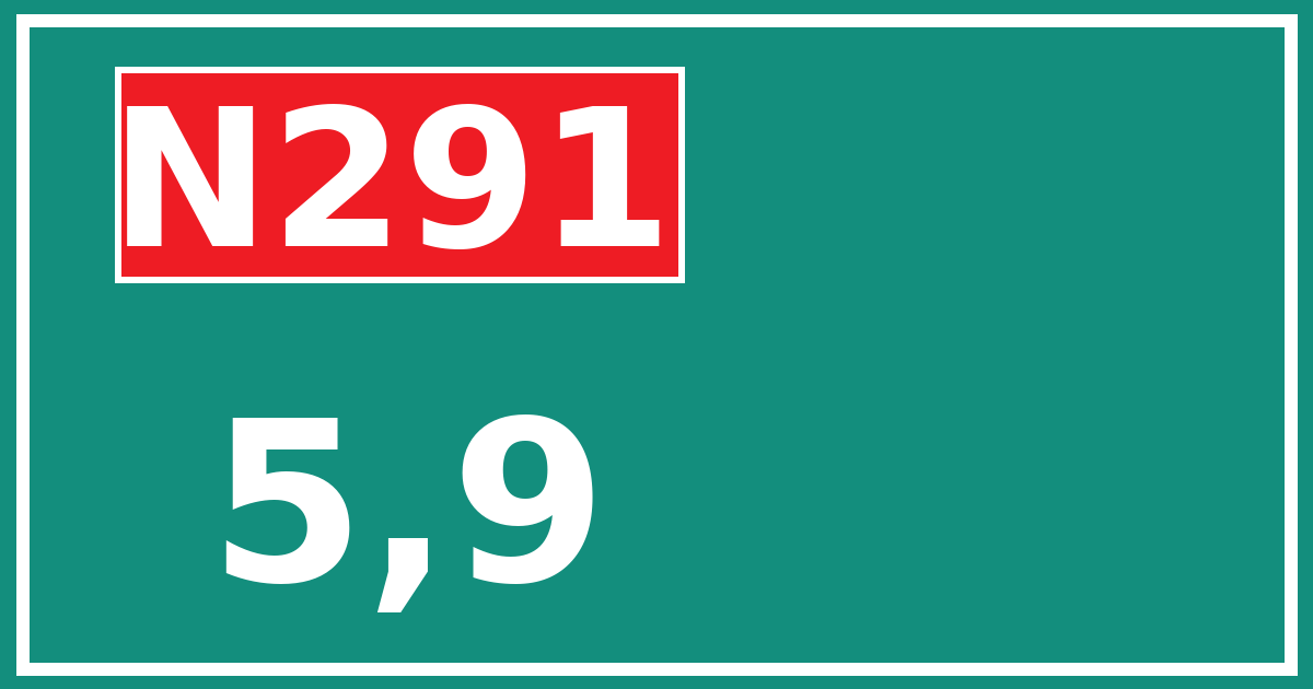Hectometerbord N291 5,9
