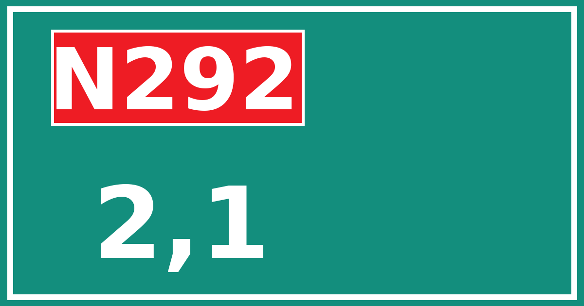 Hectometerbord N292 2,1