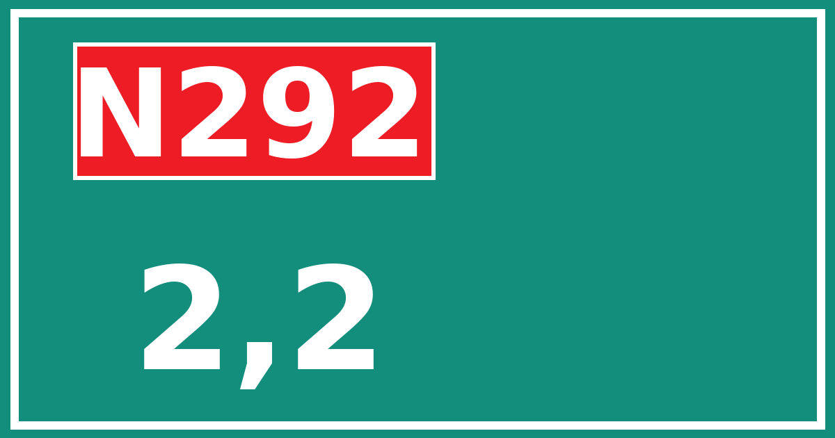 Hectometerbord N292 2,2