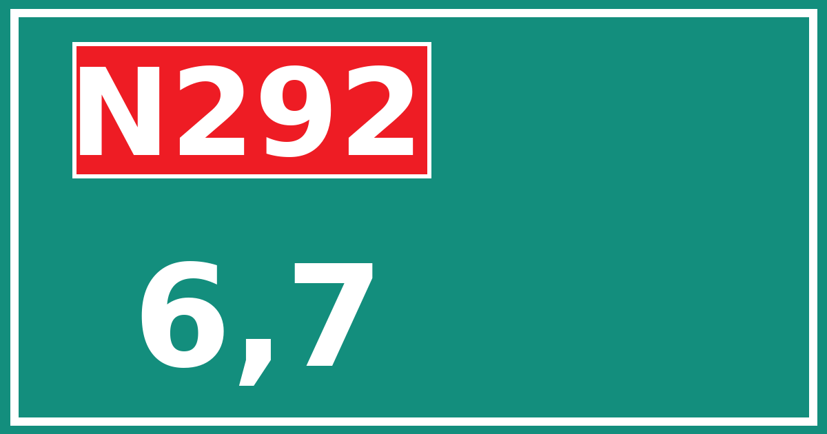 Hectometerbord N292 6,7