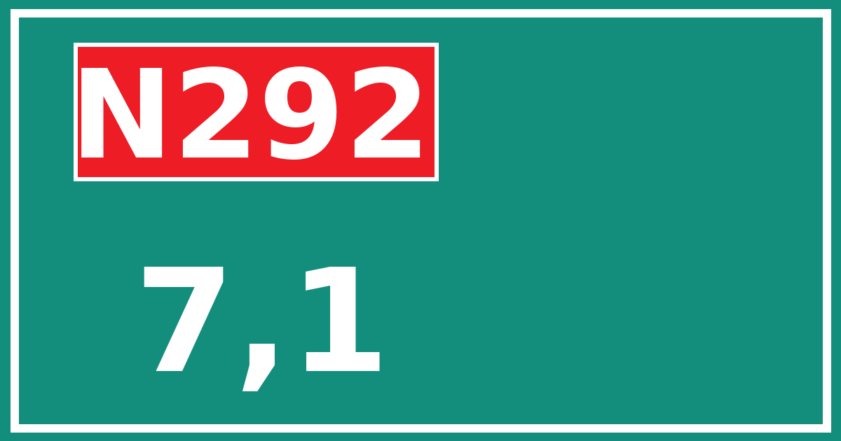 Hectometerbord N292 7,1