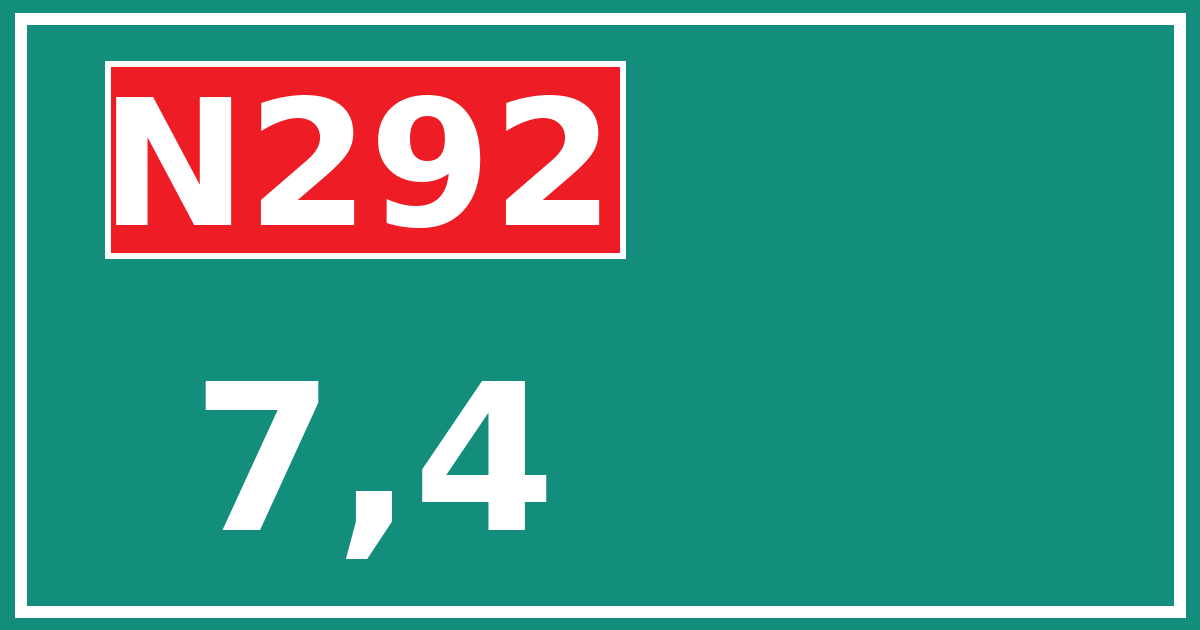 Hectometerbord N292 7,4