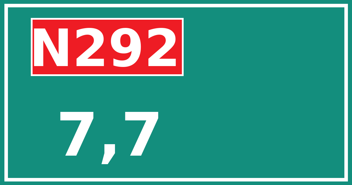 Hectometerbord N292 7,7