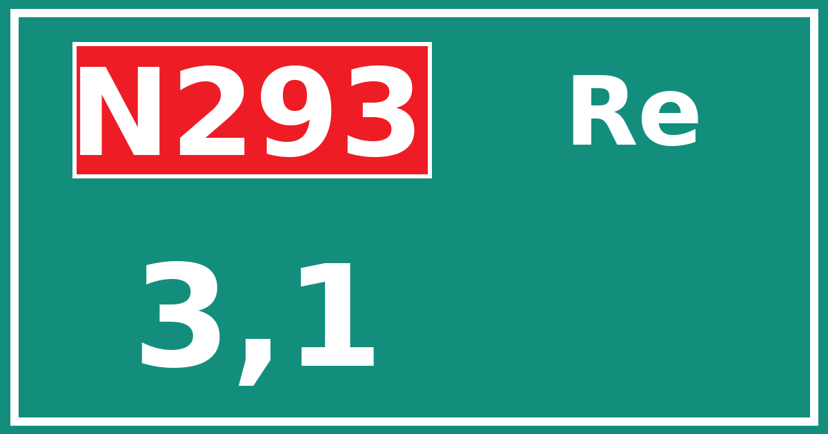 Hectometerbord N293 3,1 zijde Re