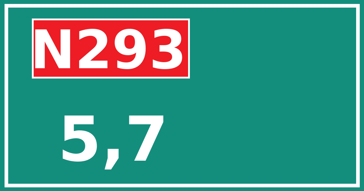 Hectometerbord N293 5,7