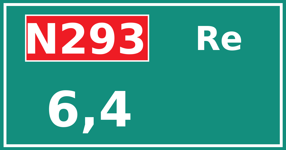 Hectometerbord N293 6,4 zijde Re