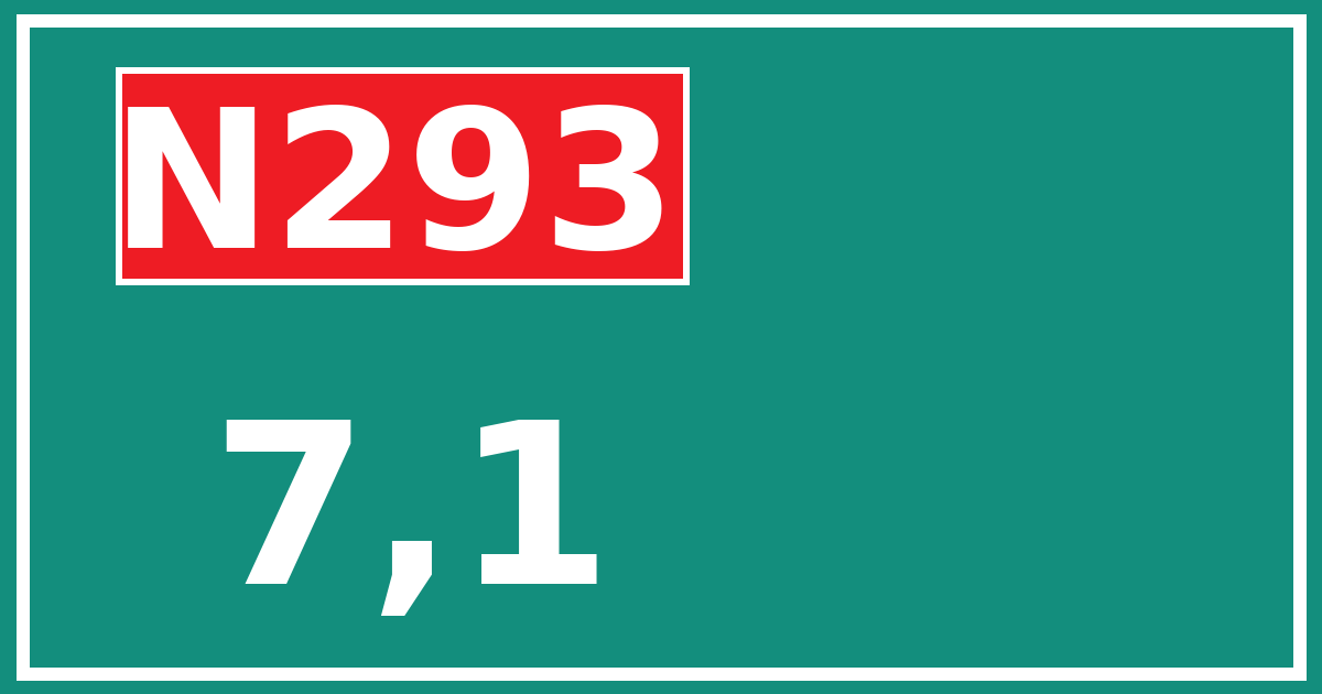 Hectometerbord N293 7,1