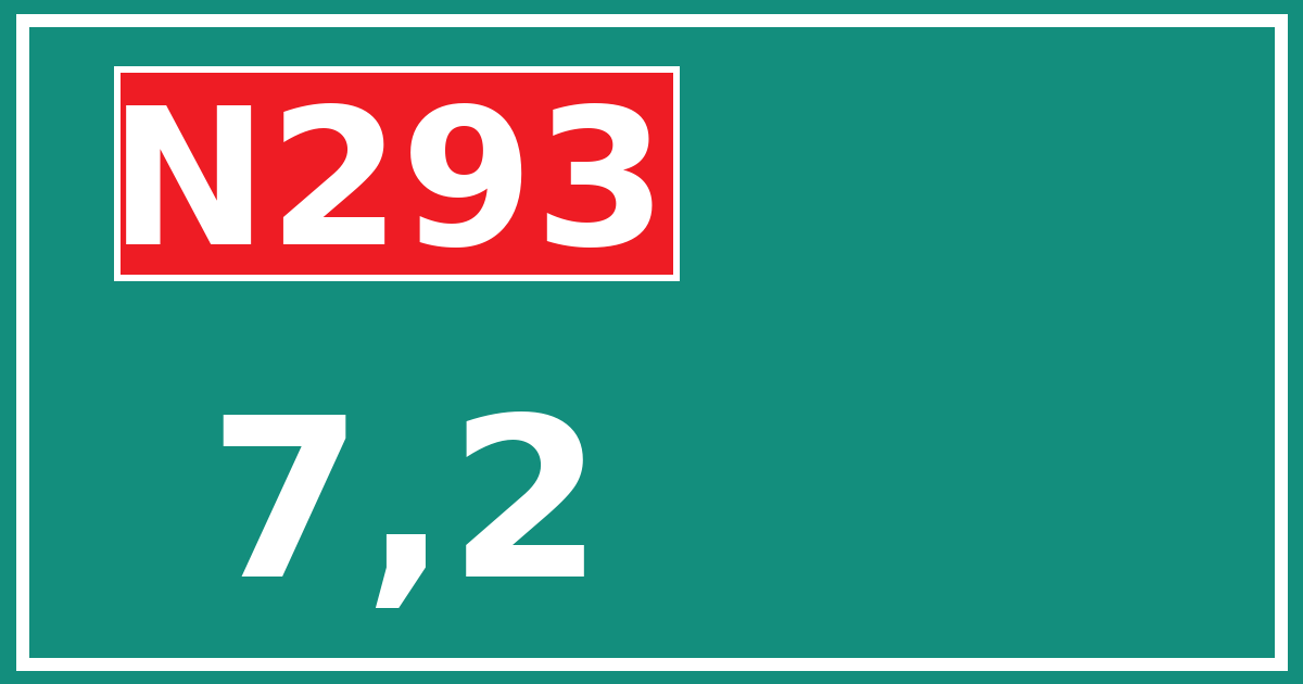 Hectometerbord N293 7,2