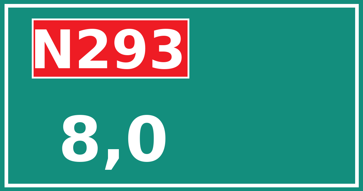 Hectometerbord N293 8,0