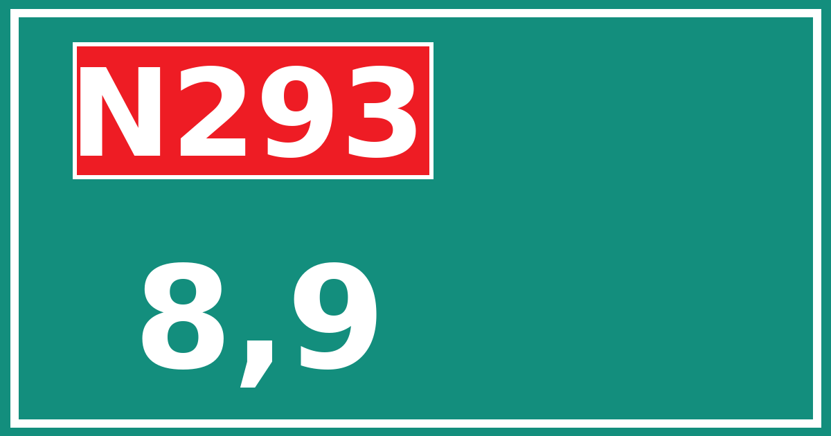 Hectometerbord N293 8,9