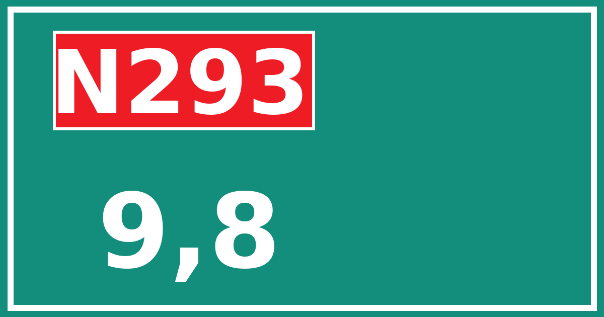 Hectometerbord N293 9,8