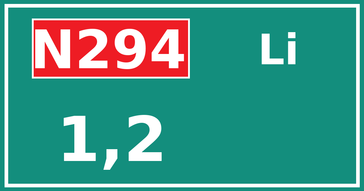 Hectometerbord N294 1,2 zijde Li