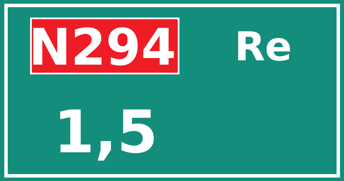 Hectometerbord N294 1,5 zijde Re