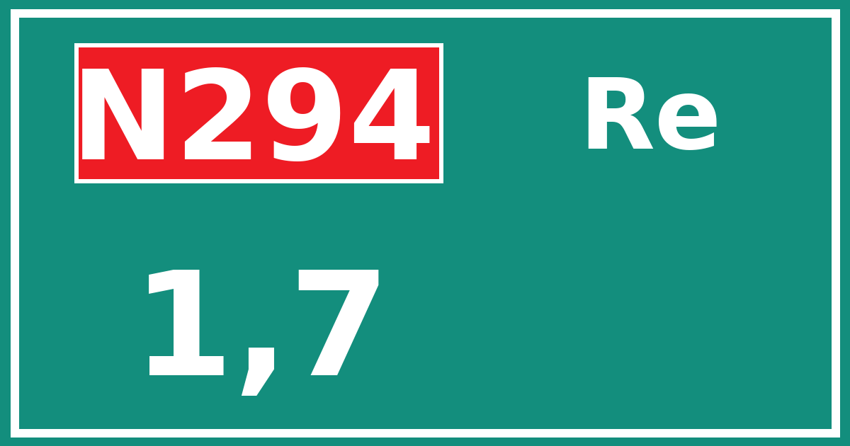 Hectometerbord N294 1,7 zijde Re