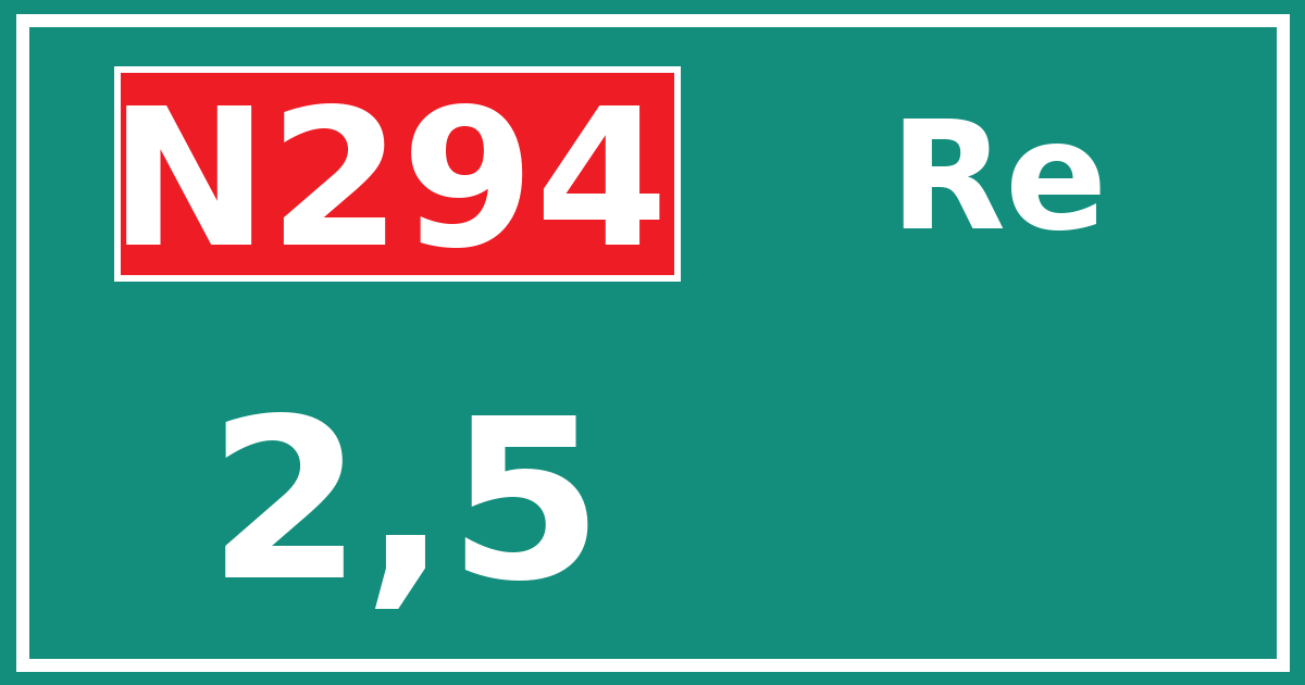 Hectometerbord N294 2,5 zijde Re