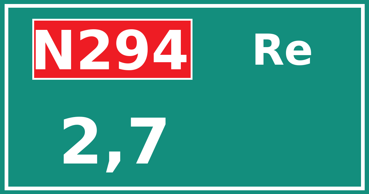 Hectometerbord N294 2,7 zijde Re